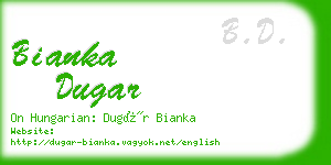 bianka dugar business card